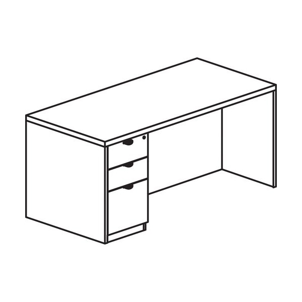 Lorell Left-pedestal Desk, B/B/F, 72inWx36inDx29inH, Gray Elm LLRPD3672LSPGE - main